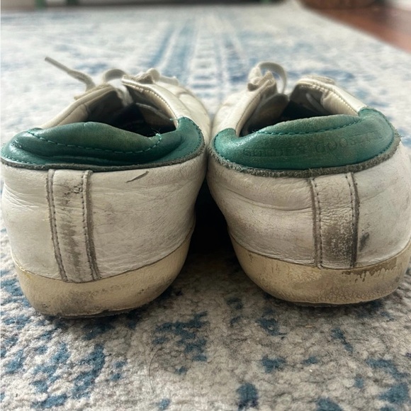 Golden Goose White and Green Super Star Sneakers - Picture 7 of 7